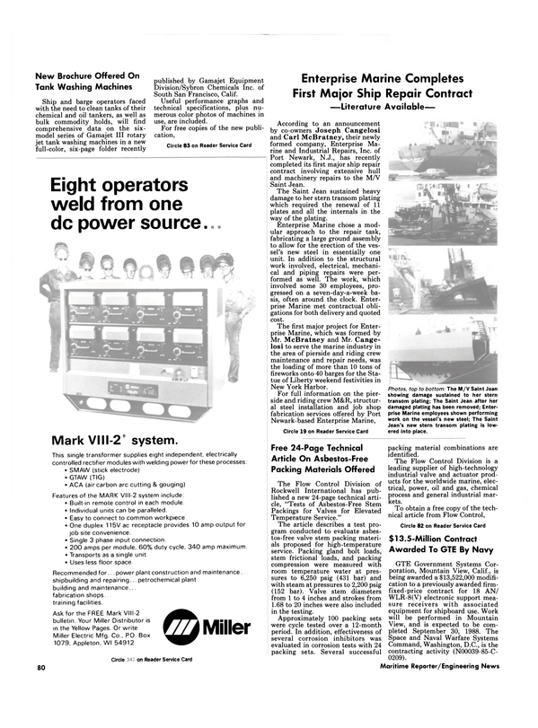 Maritime Reporter Magazine, page 76,  Nov 1986