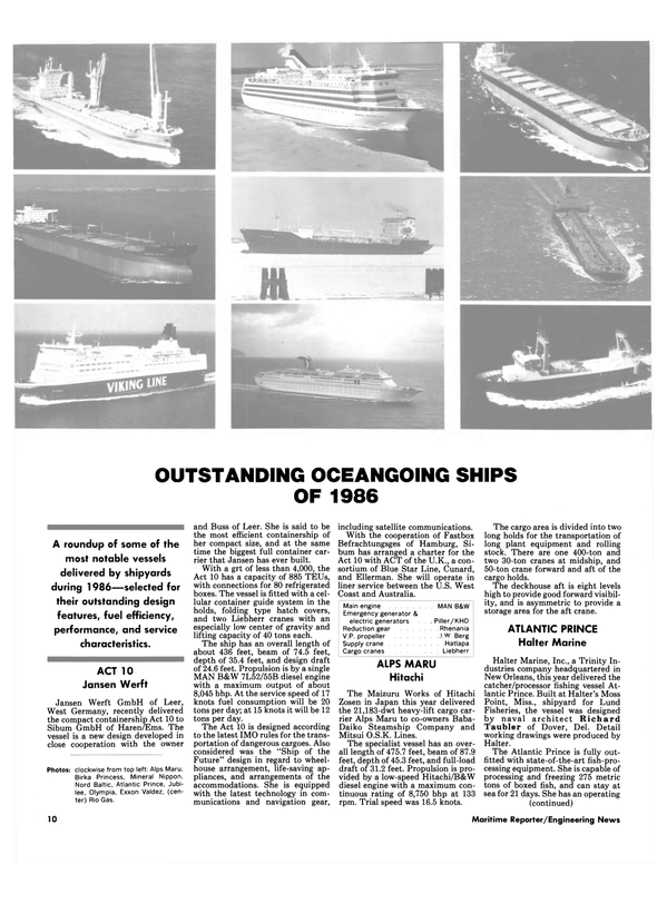 Maritime Reporter Magazine, page 8,  Dec 1986