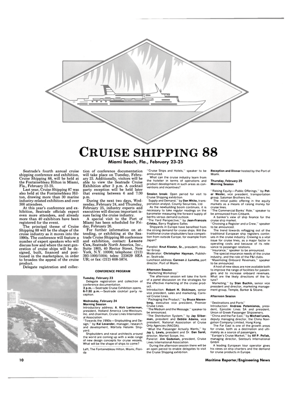 Maritime Reporter Magazine, page 8,  Jan 1988