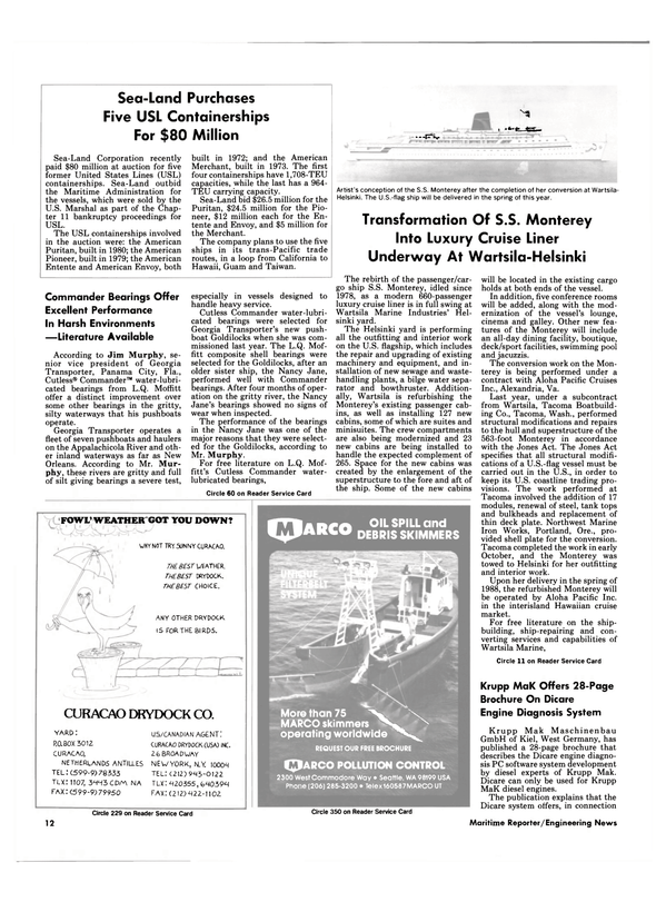 Maritime Reporter Magazine, page 10,  Jan 1988