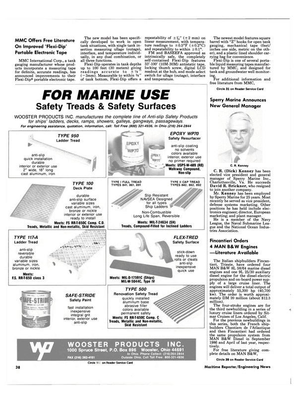 Maritime Reporter Magazine, page 38,  Jan 1988