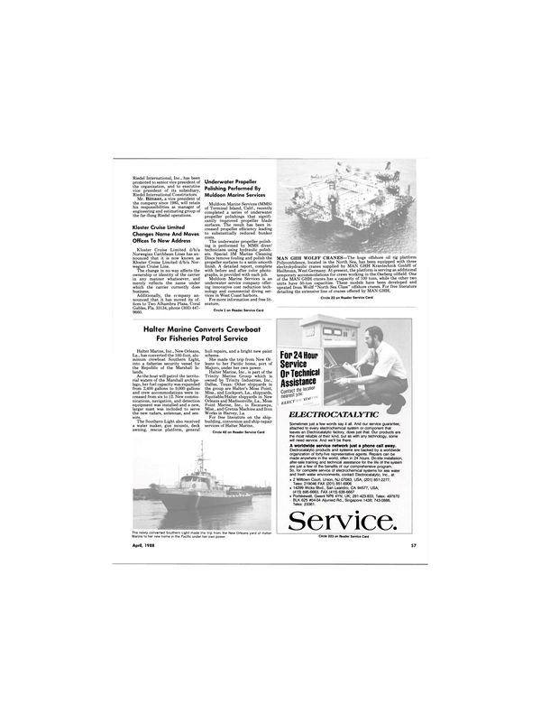 Maritime Reporter Magazine, page 57,  Apr 1988