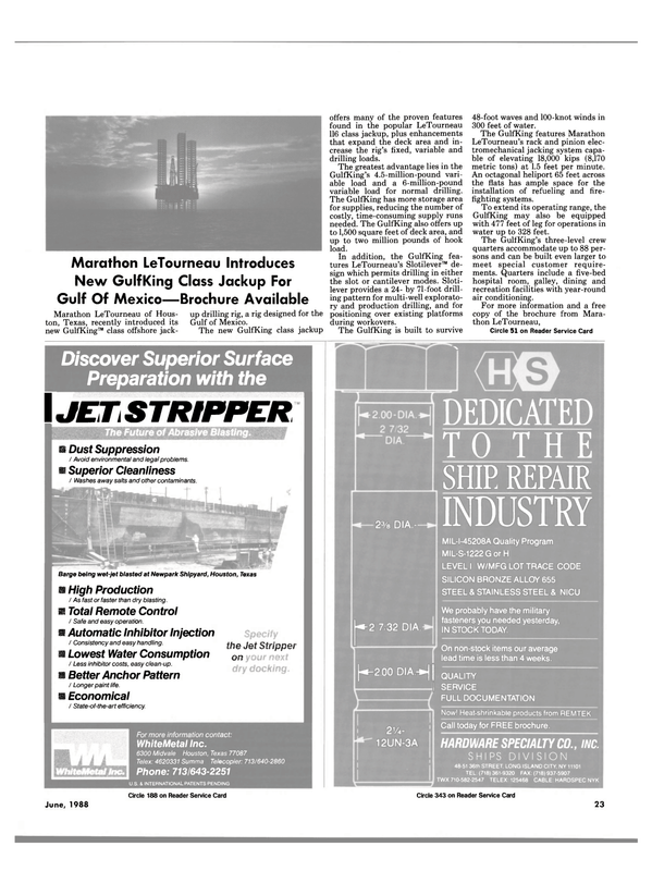 Maritime Reporter Magazine, page 21,  Jun 1988