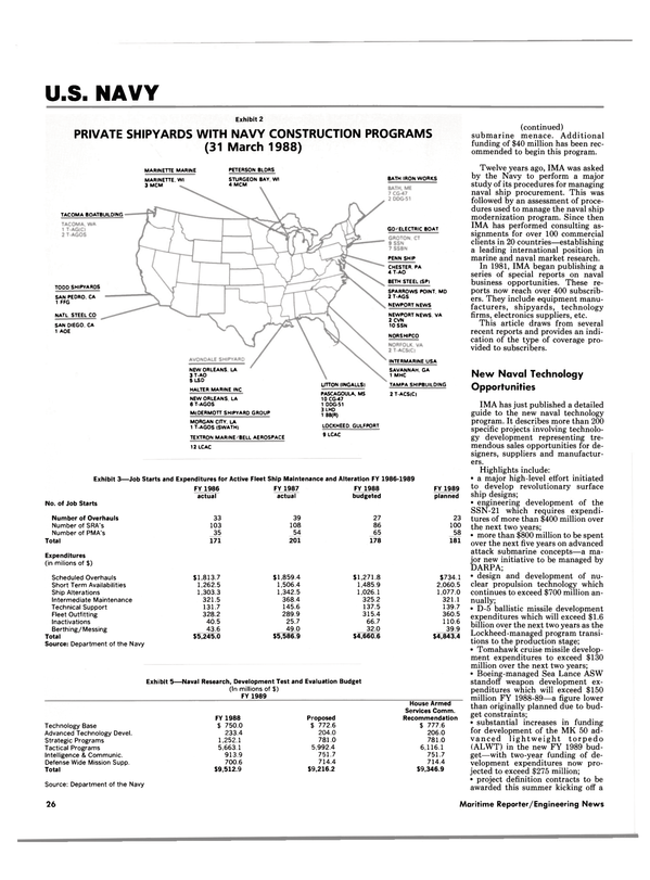 Maritime Reporter Magazine, page 24,  Jun 1988