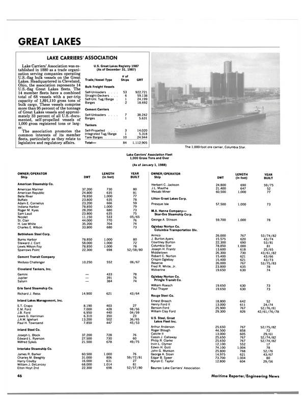 Maritime Reporter Magazine, page 44,  Jun 1988