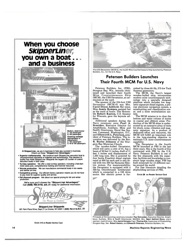 Maritime Reporter Magazine, page 12,  Aug 1988