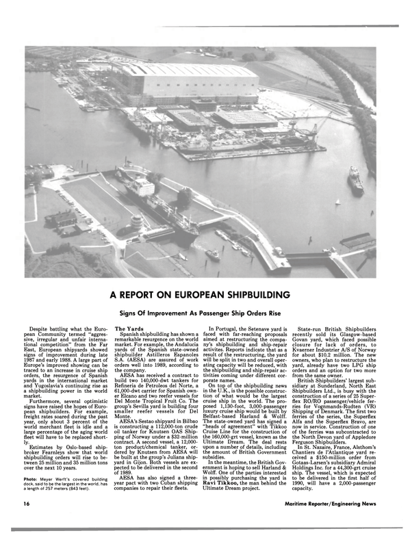 Maritime Reporter Magazine, page 14,  Aug 1988