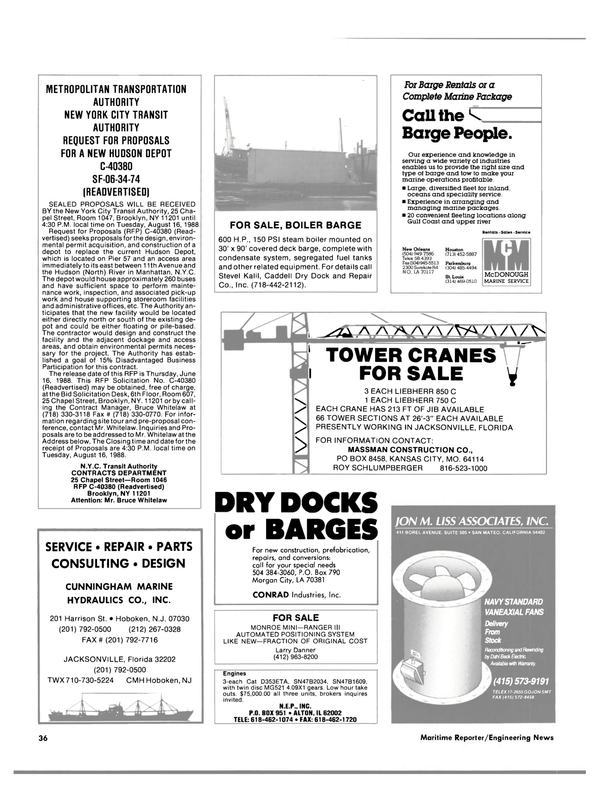 Maritime Reporter Magazine, page 34,  Aug 1988