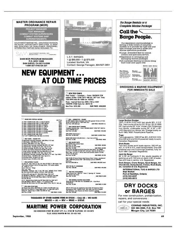 Maritime Reporter Magazine, page 59,  Sep 1988