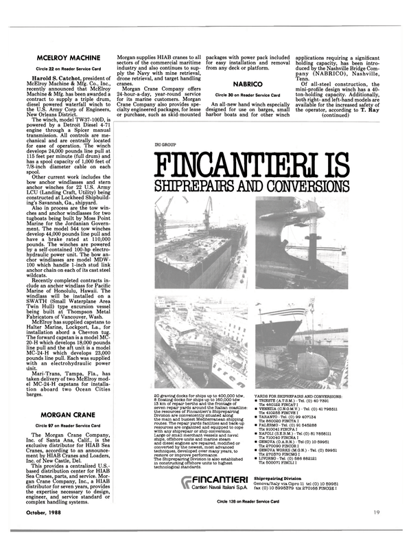 Maritime Reporter Magazine, page 44,  Oct 1988