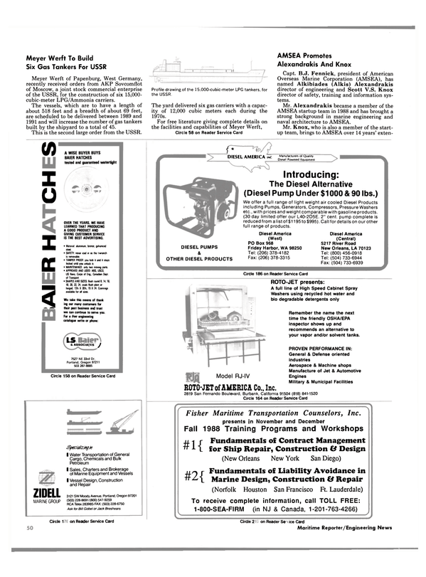 Maritime Reporter Magazine, page 48,  Oct 1988