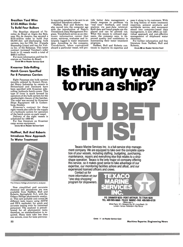 Maritime Reporter Magazine, page 50,  Nov 1988