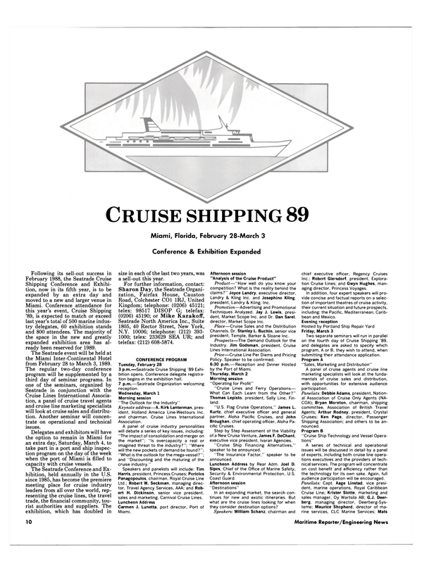 Maritime Reporter Magazine, page 8,  Jan 1989