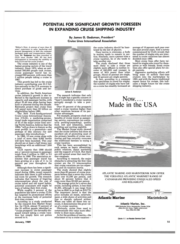 Maritime Reporter Magazine, page 13,  Jan 1989