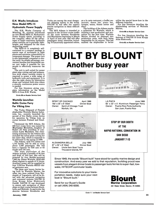 Maritime Reporter Magazine, page 33,  Jan 1989