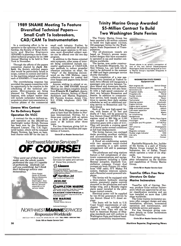 Maritime Reporter Magazine, page 36,  Jan 1989