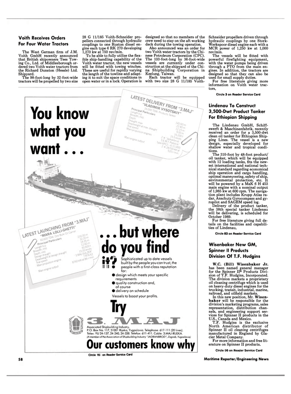 Maritime Reporter Magazine, page 56,  Feb 1989