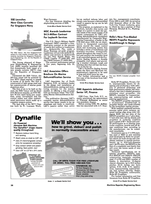 Maritime Reporter Magazine, page 38,  Mar 1989