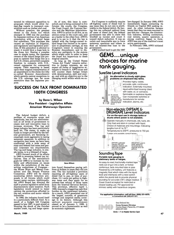 Maritime Reporter Magazine, page 47,  Mar 1989