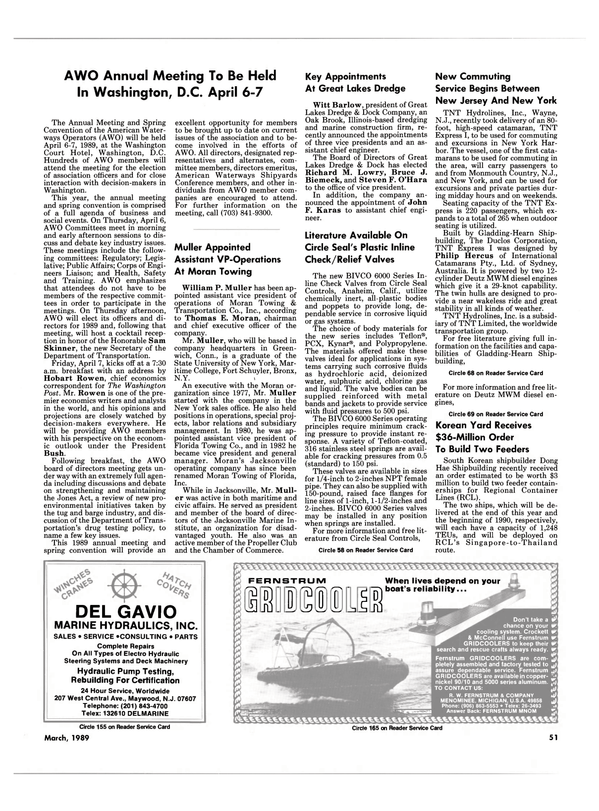 Maritime Reporter Magazine, page 51,  Mar 1989