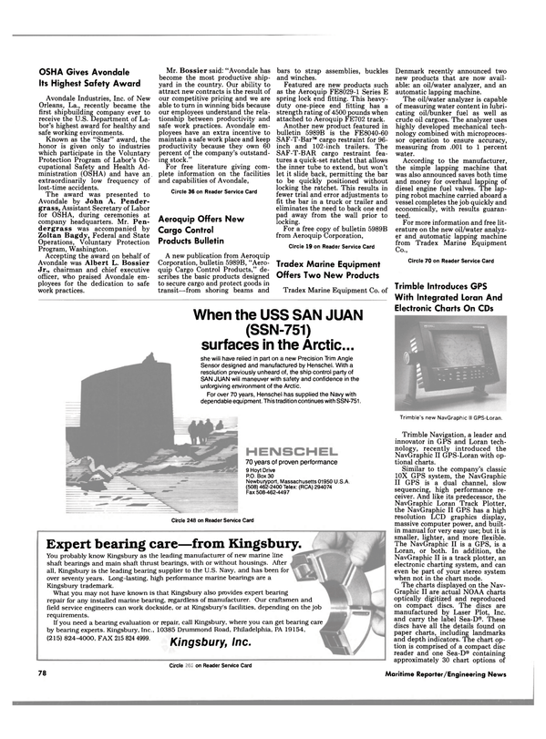 Maritime Reporter Magazine, page 76,  Apr 1989
