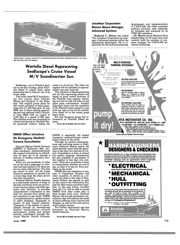 Maritime Reporter Magazine, page 107,  Jun 1989