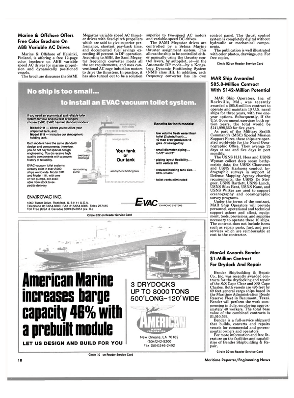 Maritime Reporter Magazine, page 14,  Jun 1989