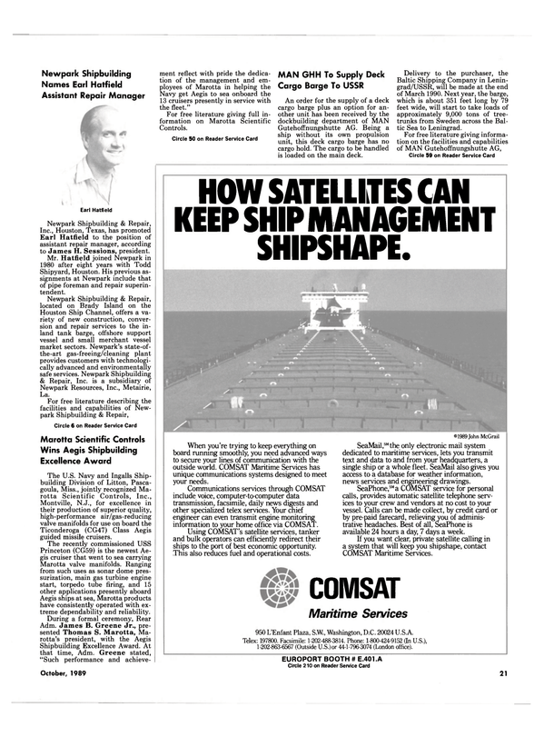 Maritime Reporter Magazine, page 21,  Oct 1989