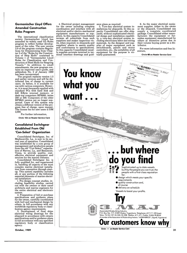 Maritime Reporter Magazine, page 31,  Oct 1989