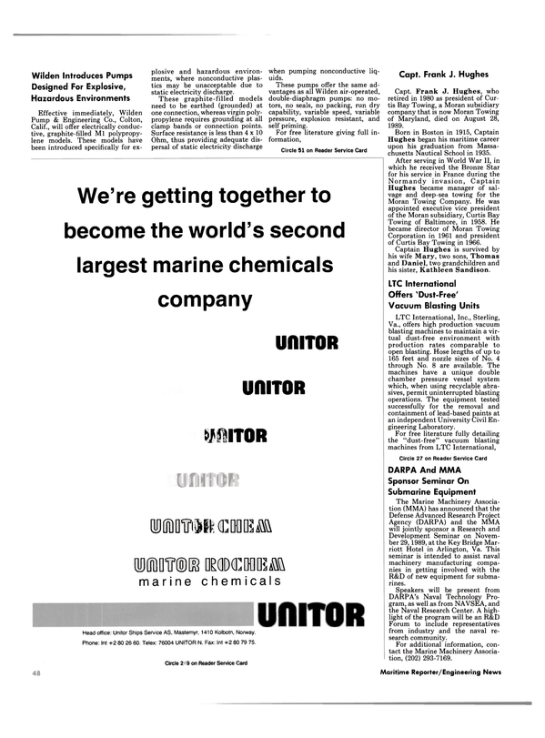 Maritime Reporter Magazine, page 48,  Oct 1989