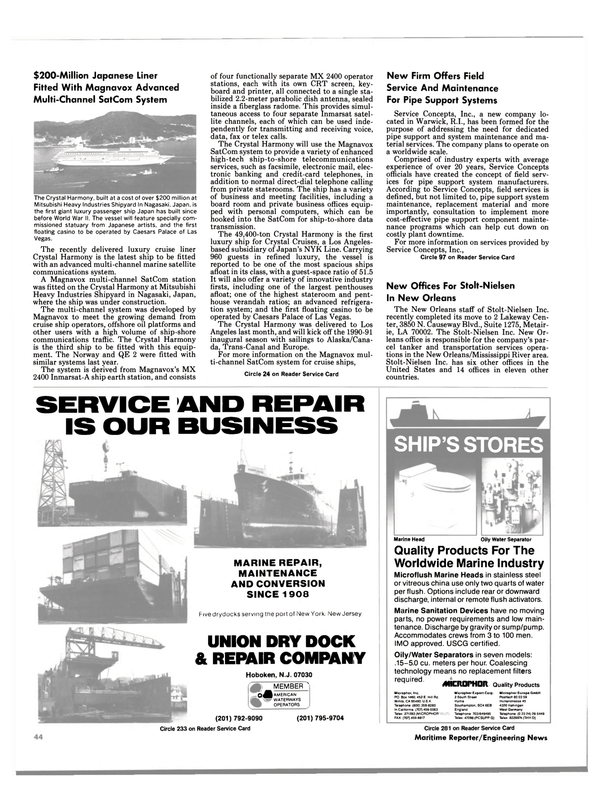 Maritime Reporter Magazine, page 44,  Aug 1990