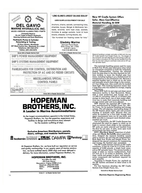 Maritime Reporter Magazine, page 14,  Sep 1990