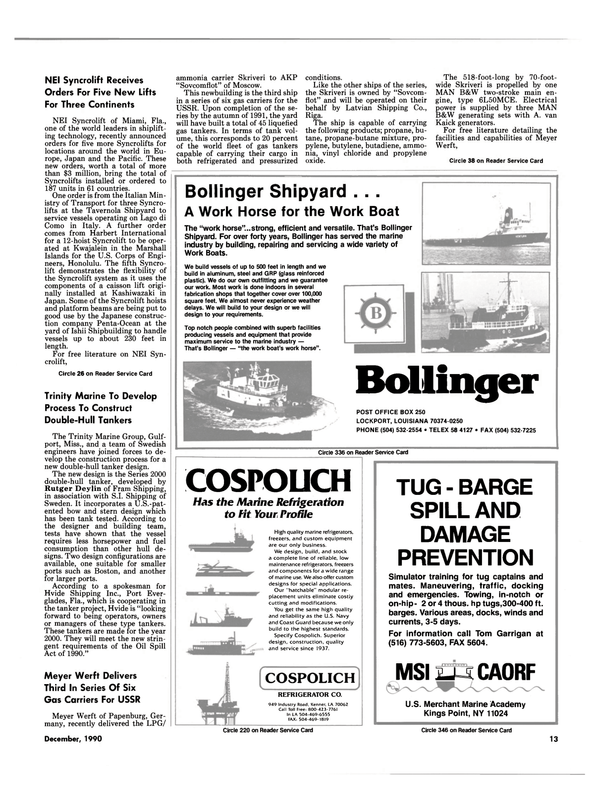 Maritime Reporter Magazine, page 11,  Dec 1990