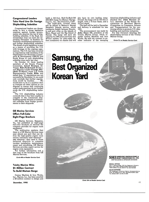 Maritime Reporter Magazine, page 43,  Dec 1990
