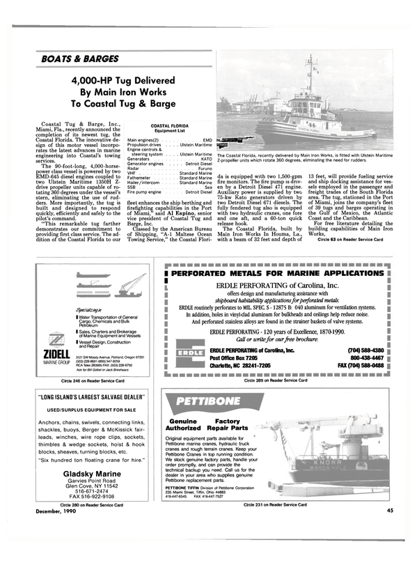 Maritime Reporter Magazine, page 45,  Dec 1990