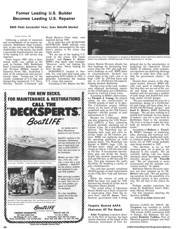 Maritime Reporter Magazine, page 42,  Jan 1991