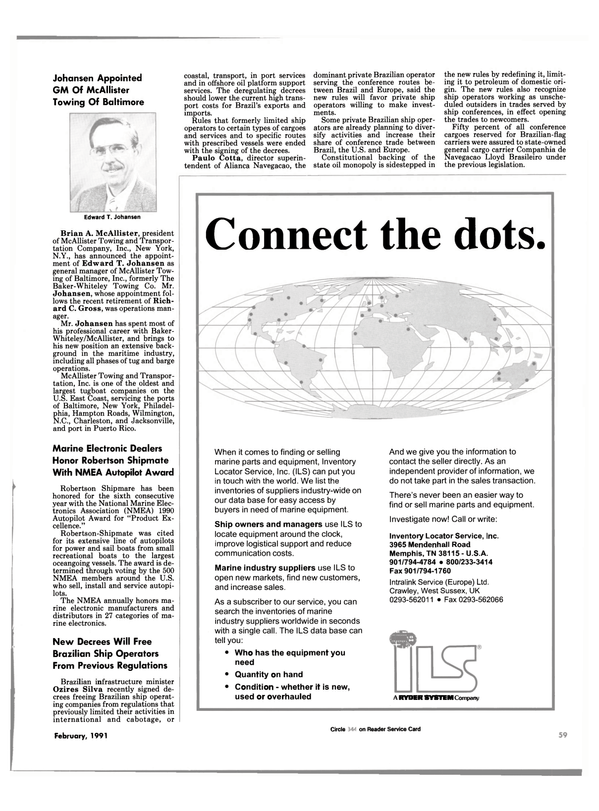 Maritime Reporter Magazine, page 57,  Feb 1991