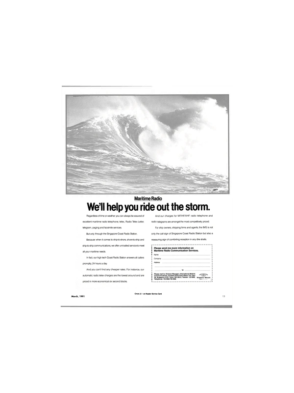 Maritime Reporter Magazine, page 12,  Mar 1991