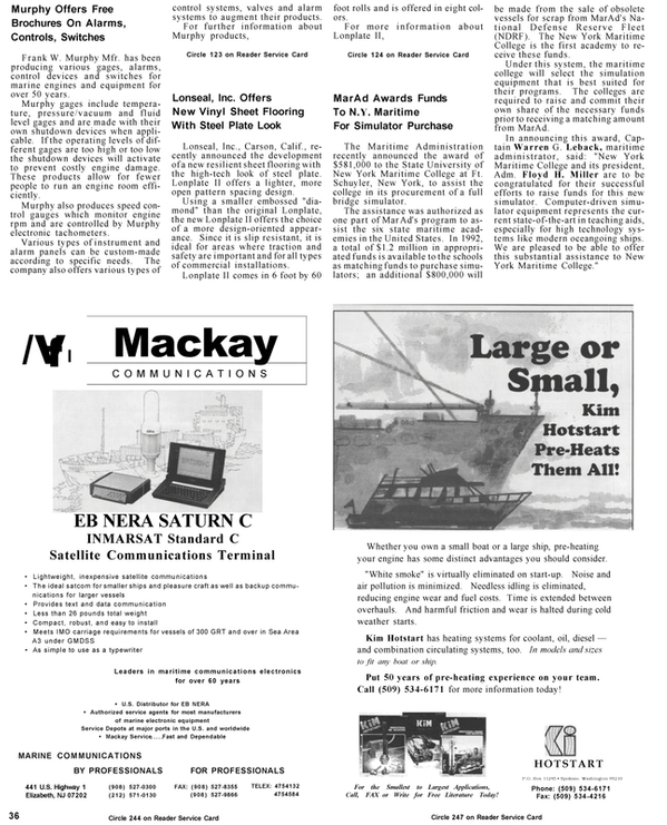 Maritime Reporter Magazine, page 36,  Mar 1992