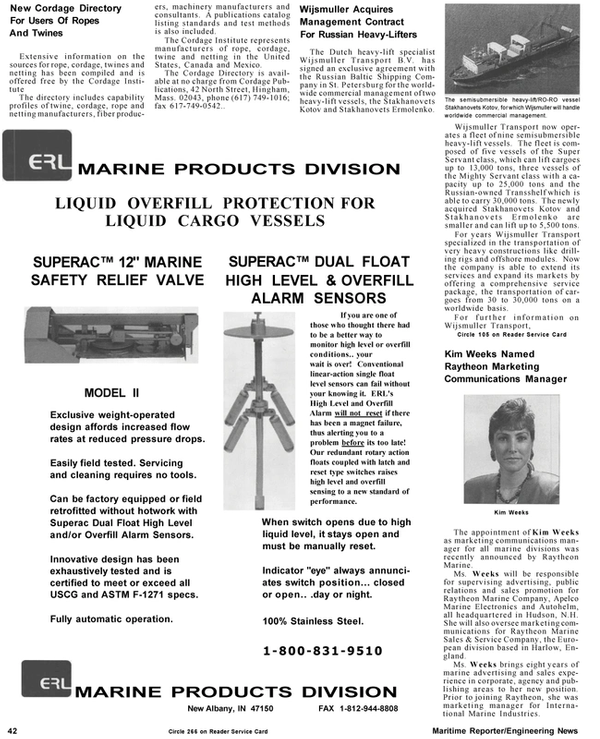 Maritime Reporter Magazine, page 42,  Mar 1992