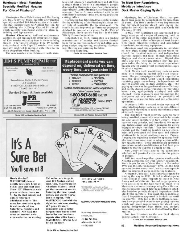 Maritime Reporter Magazine, page 74,  Mar 1992