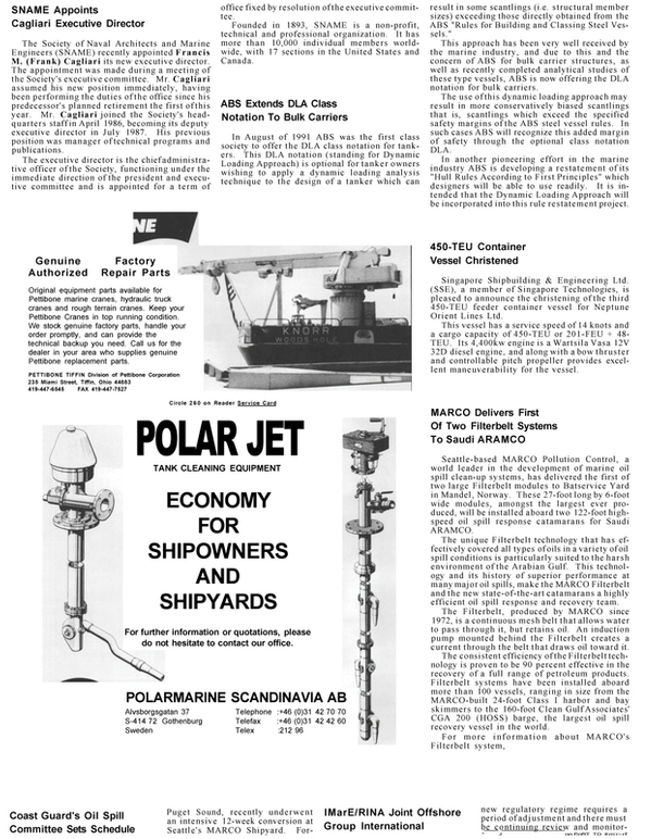 Maritime Reporter Magazine, page 86,  Mar 1992