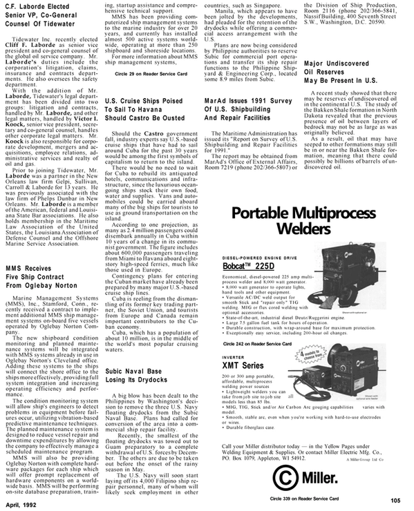 Maritime Reporter Magazine, page 31,  Apr 1992