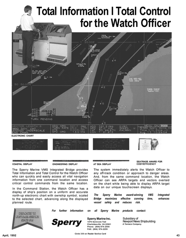 Maritime Reporter Magazine, page 45,  Apr 1992