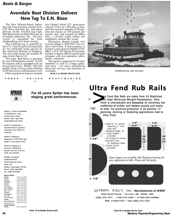 Maritime Reporter Magazine, page 93,  Apr 1992