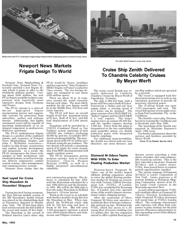 Maritime Reporter Magazine, page 29,  May 1992