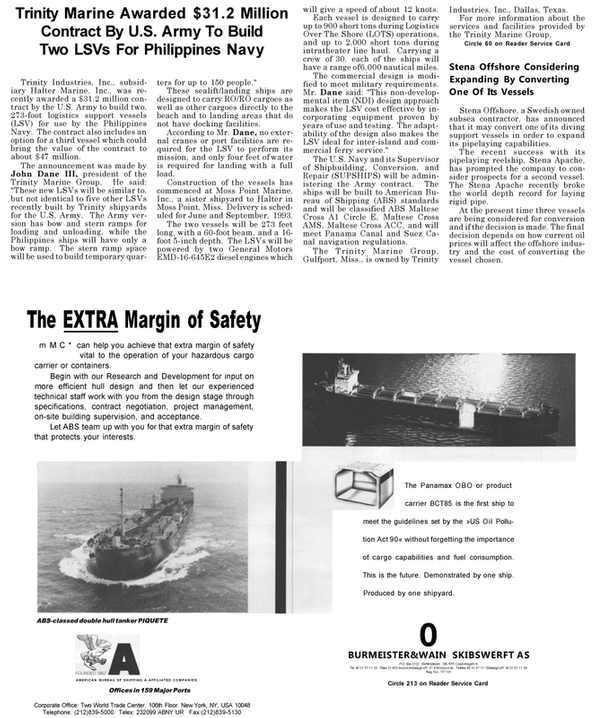 Maritime Reporter Magazine, page 36,  May 1992