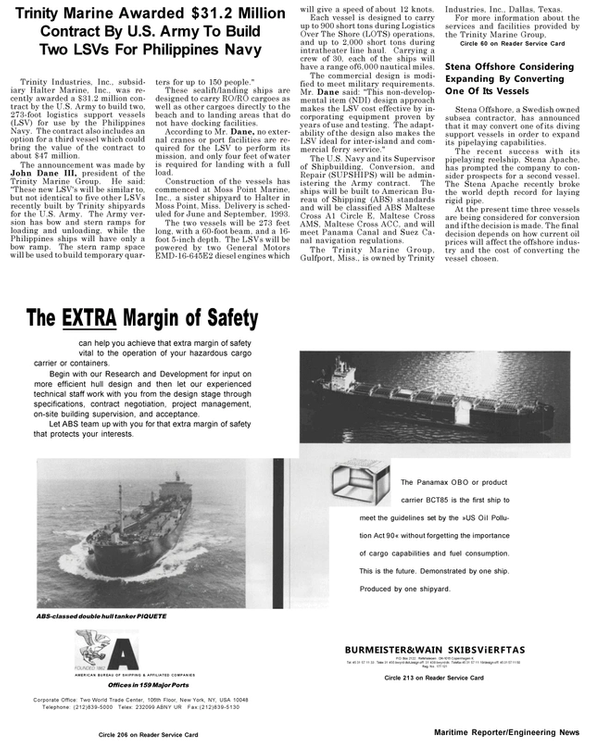 Maritime Reporter Magazine, page 38,  May 1992
