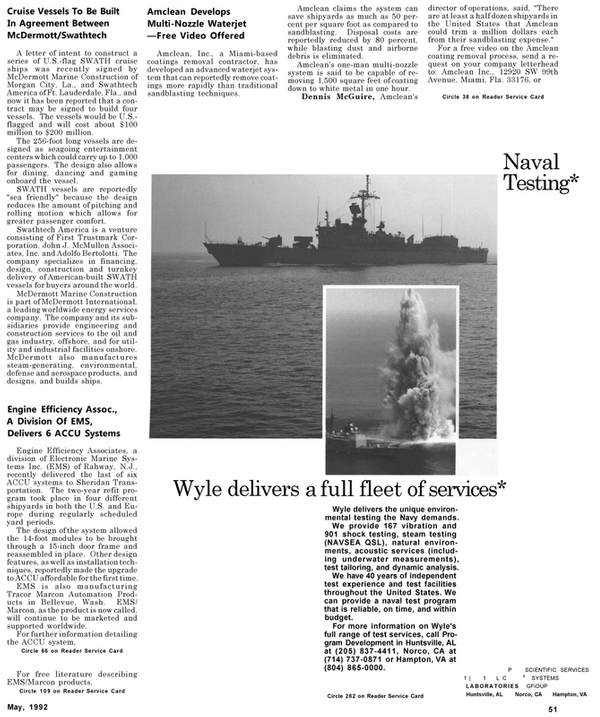 Maritime Reporter Magazine, page 53,  May 1992