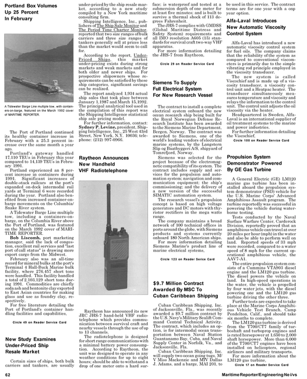 Maritime Reporter Magazine, page 68,  May 1992